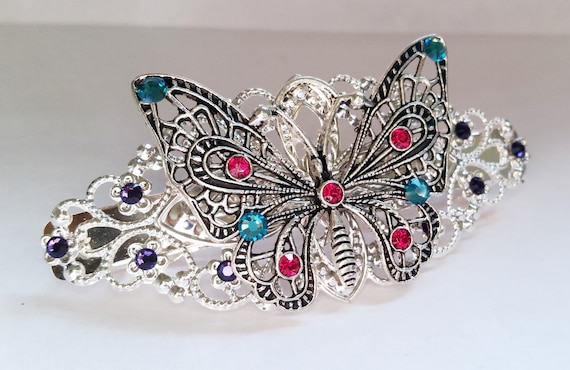 Gothic Steampunk Silver Hair Accessory Filigree Vintage  display picture 1