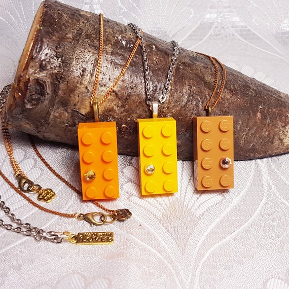 Lego Bricks Pendant 1CT Moissanite Silver 925 14k Yellow Gold Over By  NatSoul | eBay