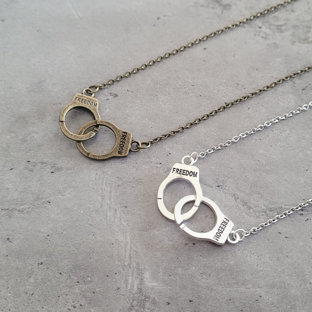 Handcuffs Jail Prison Crime Charm Pendant Necklace Etsy