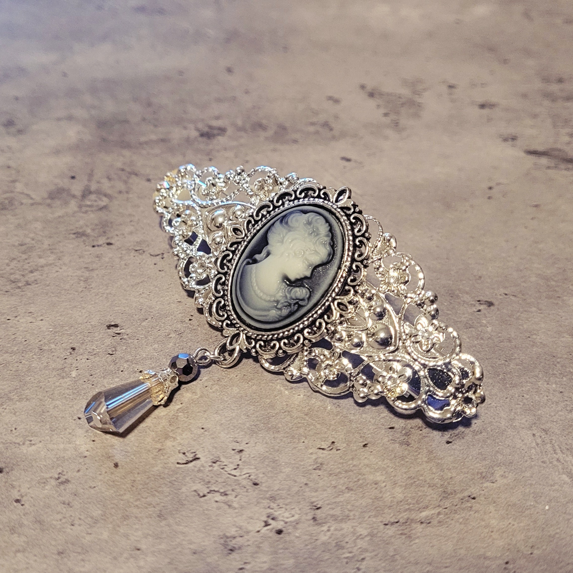 Gothic Steampunk Silver Hair Accessory Filigree Vintage