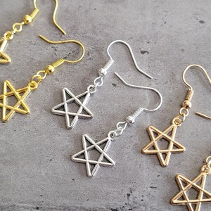 Starlight - Pendientes colgantes con pentagrama de estrella