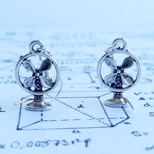 Silver Ventilator Fan dangle earrings
