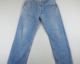 Levi's 501 Jeans Mens 38x30 Vintage 0897 Med Blue Denim Button Fly Made in USA
