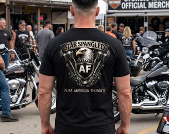 Star Spangled AF Thunder | American Motorcycle Emblem