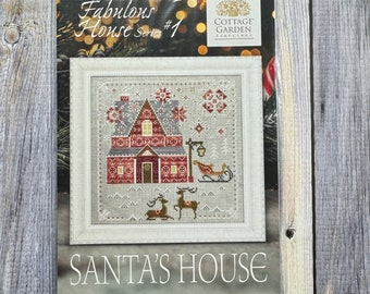 Fabulous House Series #1 Santa's House - Cottage Garden Samplings | Cross Stitch Pattern Chart