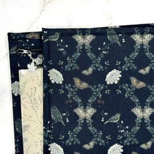 Cross Stitch Project Bag Vinyl Front Embroidery Needlepoint Storage - Nature&#39;s Whisper, Butterflies and Birds