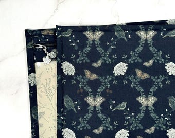 Cross Stitch Project Bag Vinyl Front Embroidery Needlepoint Storage - Nature's Whisper, Butterflies and Birds