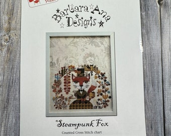 Steampunk Fox - Barbara Ana Designs | Cross Stitch Pattern Chart