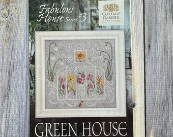 Fabulous House Series #3 Green House - Cottage Garden Samplings | Cross Stitch Pattern Chart