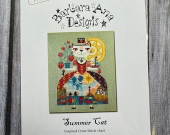 Summer Cat - Barbara Ana Designs | Cross Stitch Pattern Chart