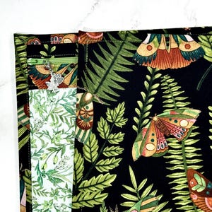 Cross Stitch Project Bag Vinyl Front Embroidery Needlepoint Storage - Forest Moths