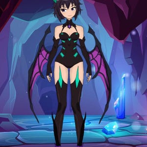 Pre-Made VTuber Model | Demon Bat Girl Live2D | Fully Rigged w/ Physics & VBridger | Vtube Studio Ready