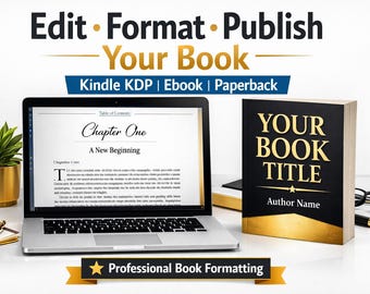 Book Editing, Formatting, Publishing Service (Kindle KDP, Ebook, Paperback)
