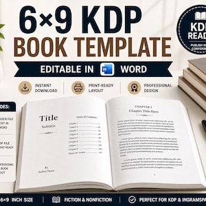 6x9 KDP Book Template | Editable Word Interior Layout (DOCX, PDF)