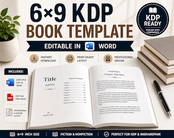 6x9 KDP Book Template | Editable Word Interior Layout (DOCX, PDF)