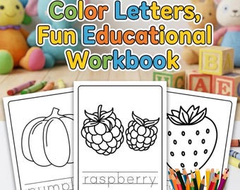 Kids Alphabet Coloring Book | A-Z Tracing, Fruits, Vegetables Preschool Activity Ages 2-6