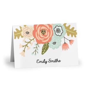 Floral Personalized Greeting Cards, Custom Notecards,  Personalized Stationery, Custom Note Cards,
