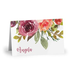 Floral Personalized Greeting Cards, Custom Notecards,  Personalized Stationery, Custom Note Cards,