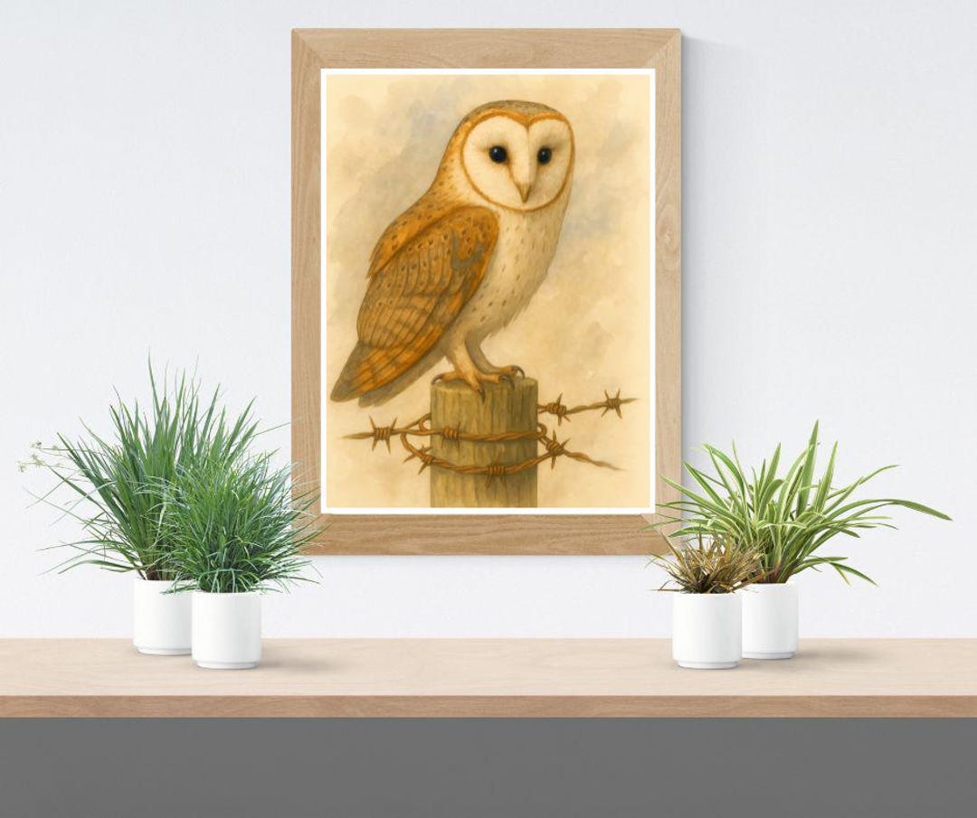 Barn Owl Watercolor Print | Owl Wall Art | Woodland Nursery Decor ...