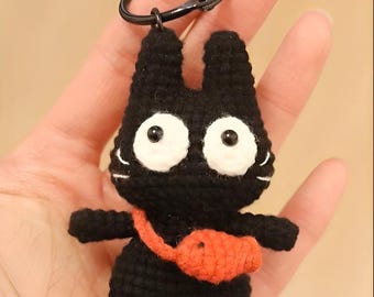 Modèle au crochet de porte-clés chat noir : chat amigurumi facile (téléchargement PDF)