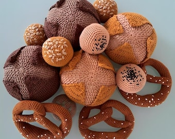 Crochet Bread Pattern Bundle: Amigurumi Sourdough, Pretzel & Roll (PDF Download)