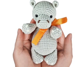 Crochet Hippo Pattern PDF, Amigurumi Baby Stuffed Animal Tutorial