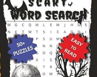 Scary Word Search Puzzle Book: 50+ Horror Brain Games (Printable PDF 6x9 inches)
