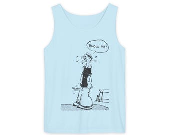 Blow Me! Vintage Popeye Comic Tank Top: Funny Gay Comic Remix