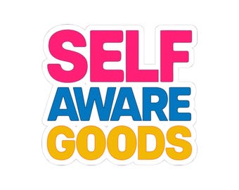 Self Aware Goods Logo Sticker: Glossy Vinyl Laptop Decal