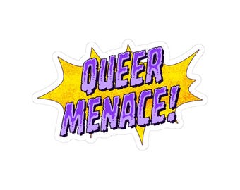 Queer Menace Sticker | LGBTQ Pride Vinyl Decal, Pop Art Laptop Sticker