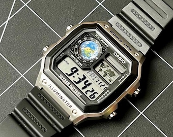 Wereldwijd - Casio Royale (AE-1200) Mod wereldtijdhorloge