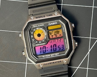 Dusk: Casio Royale Mod (AE-1200) zonsonderganghorloge