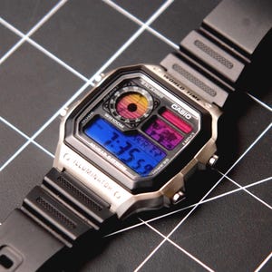 Vaporwave - Orologio digitale Casio Royale Mod (AE-1200) in stile retrò