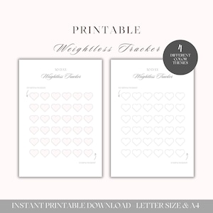 30-Day Weight Loss Tracker Printable | Undated Fitness Planner | Weekly Progress Journal | KG and LBS | A4 & US Letter