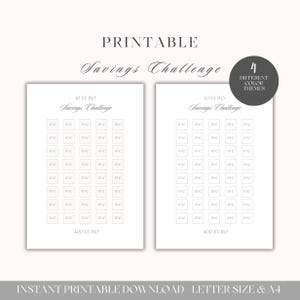 Savings Challenge | 400 Euro Dollar Printable Savings Tracker | 25 x 10 Euro Dollar | 4 Color Themes | A4 & US Letter | Digital Download