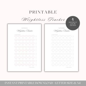 52-Week Weight Loss Tracker Printable | Undated Fitness Planner | Weekly Progress Journal | KG and LBS | 4 Color Themes | A4 & US Letter
