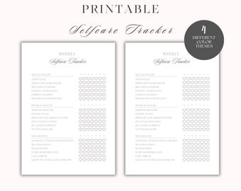 Weekly Selfcare Tracker | Printable Wellness Planner | Mental and Physical Health Journal | Self-improvement | A4 & US Letter | 4 colors