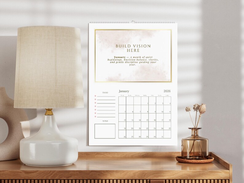 2026 Vision Board Calendar – A3 Aesthetic Wall Calendar, FREE Stickers ...