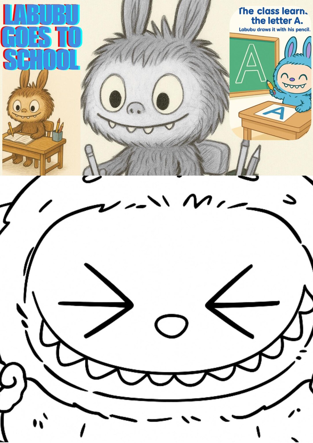 Labubu School Coloring Page - Etsy