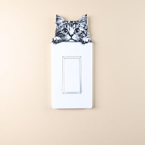 Couvercle électrique sur le thème des chats - Plaque murale pour prise et interrupteur sans vis (un groupe)