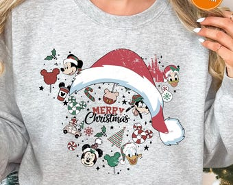 Disney Mickey And Friends Christmas Shirt Disney Merry Christmas Sweatshirt Very Merry Disney Christmas Party Shirt Christmas Family Shirt