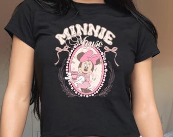 Disney Coquette Bow Minnie Baby Tee Minnie Mouse Comfort Colors® Tank Womens Disney Croptop Disney Trip Tank Top Disney Girls Trip Y2K Shirt