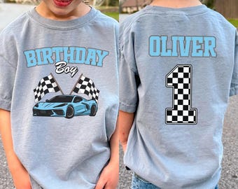 Chemises personnalisées pour l'anniversaire de l'équipage des stands Chemises familiales rétro pour l'équipage des stands Chemise premier anniversaire Chemise d'anniversaire de voiture de course Chemise deuxième anniversaire pour tout-petit