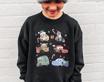 Retro Disney Cars Radiator Springs Christmas Sweatshirt Cars Lightning McQueen Christmas Sweatshirt Matching Disney Christmas Family Gift