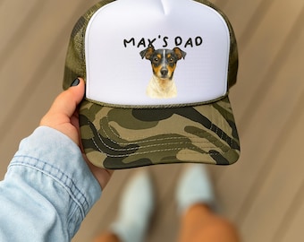 Custom Pet Photo Trucker Hat Personalized Hat Dog Cat Custom Picture Hat Summer Hat Gift for Dog Owner Cat Mom Hat Custom Pet Drawing Hat