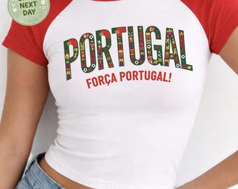 Portugal Baby Tee World Cup Soccer Portugal Jersey Football Tank Cropped Top Gift Portugal Team Shirt Portugal Tee Women Crop Soccer Team