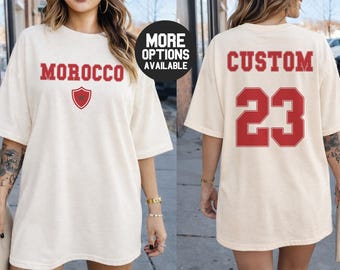 Maillot de football 2026 personnalisé Comfort Colors® Nom et numéro personnalisés Drapeau du pays personnalisé Tournoi de football international T-shirt World Soccer 2026