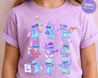 Disney Comfort Colors® Shirt Stitch Toddler Shirt Retro Disney Lilo And Stitch Shirt Floral Stitch Shirt Cute Stitch Disney Women Sweatshirt