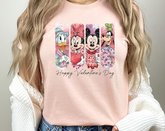 Disney Valentines Day Shirt Mickey And Friends Shirt Mickey & Minnie Valentine Sweatshirt Matching Disney Couples Happy Valentines Day Shirt