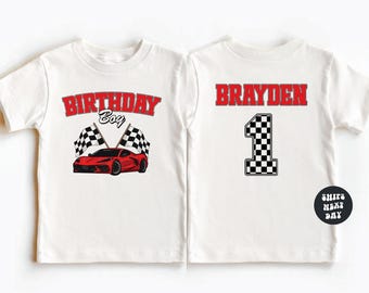 Chemises personnalisées pour l'anniversaire de l'équipage des stands Chemises familiales rétro pour l'équipage des stands Chemise premier anniversaire Chemise d'anniversaire de voiture de course Chemise deuxième anniversaire pour tout-petit